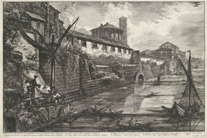 Cloaca Maxima te Rome Pohled na starověké Sostrizioni od Tarquinia Superba zvaného Bel Lid (...) (název na objektu) Gezichten op Rome (název série) Pohledy na Řím navržený a vyrytý architektem Giambattista Piranesi Ve (nez) iano (název série) od Giovanni Battista Piranesi