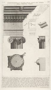 Rám a sloup z chrámu Fortuna Virilis Tempio della Fortuna Virile, z ..., 1756. od Giovanni Battista Piranesi