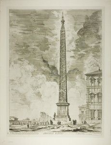 Egyptský obelisk. To bylo postaveno papežem Sixtem V. na Piazza of St. John Lateran, z Views of Rome od Giovanni Battista Piranesi