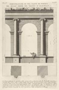 Nárys a půdorys portika druhého řádu v Divadle Marcella Teatro di Marc..., 1756. od Giovanni Battista Piranesi