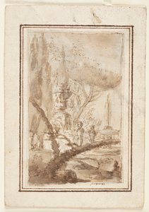 Fantazie zahrady s monumentální urnou, sochami a fontánou od Giovanni Battista Piranesi