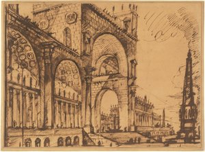 Fantazie na velkolepém triumfálním oblouku od Giovanni Battista Piranesi