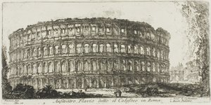 Flaviův amfiteátr, zvaný Koloseum. 1. Konstantinův oblouk. 2. Palatine Hill, deska 12 z některých pohledů na triumfální oblouky a další památky od Giovanni Battista Piranesi