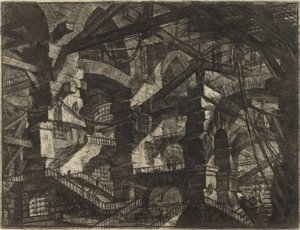 Ze série Imaginární vězení (The Prisons of Invention) od Piranesi, Giovanni Battista (1720-1778). Mědirytina, ca 1761, soukromá sbírka od Giovanni Battista Piranesi
