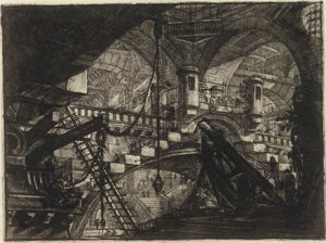 Ze série Imaginární vězení (The Prisons of Invention) od Piranesi, Giovanni Battista (1720-1778). Mědirytina, ca 1761, soukromá sbírka od Giovanni Battista Piranesi