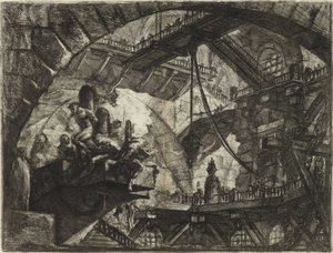 Ze série Imaginární vězení (The Prisons of Invention) od Piranesi, Giovanni Battista (1720-1778). Mědirytina, ca 1761, soukromá sbírka od Giovanni Battista Piranesi