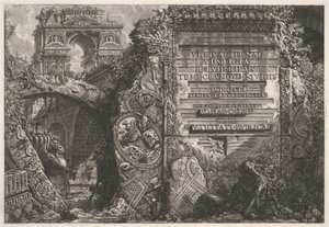 Frontispiece se setkal s antickými ruinami en een triumphboog Frontispis svazku I 