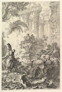 Frontispis, se sochou Minervy, ca. 1748. od Giovanni Battista Piranesi
