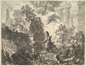 Frontispis, se sochou Minervy, ca. 1748. od Giovanni Battista Piranesi