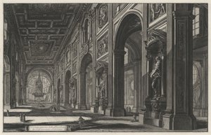 Pohled do interiéru baziliky San Giovanni in Laterano (z: Vedute di Roma) od Giovanni Battista Piranesi