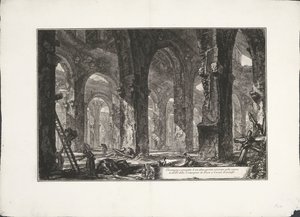 Interieur van badhuis v Castel Gandolfo Převýšení a převýšení dalšího koupaliště existujícího ve vinici P.P. Tovaryšstva Ježíšova v Castel Gandolfo. (název na objektu) Archeologische vondsten uit Albano en Castel Gandolfo (název série) Starověk od Giovanni Battista Piranesi