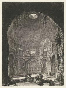 Interieur van de Tempio della Tosse v Tivoli Vnitřní pohled na Tempio della Tosse (...) (název na objektu) Gezichten op Rome (název série) Pohledy na Řím navržený a vyrytý architektem Giambattista Piranesi Ve (nez) iano (název série) od Giovanni Battista Piranesi