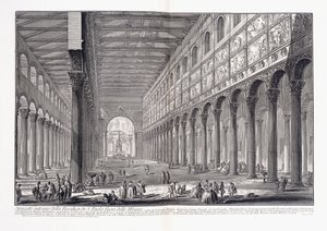 Interiér baziliky svatého Pavla mimo hradby od Giovanni Battista Piranesi