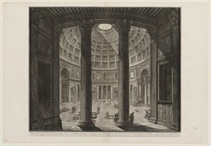 Interiér Pantheonu od Giovanni Battista Piranesi