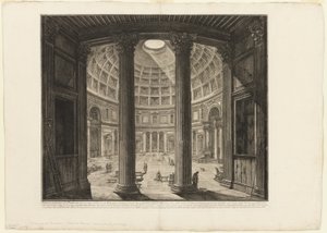 Vnitřní pohled na Pantheon, z Views of Rome od Giovanni Battista Piranesi