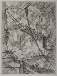 Invenzioni Capric di Carceri; Hind 7, Erster Zustand von drei, ca. 1749 von Giovanni Battista Piranesi