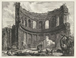 Kleine paleis ve Villa Adriana t a Tivoli Pozůstatky chrámu zvaného Appollo v Hadriánově vile poblíž Tivoli (název na objektu) Gezichten op Rome (název série) Pohledy na Řím navržený a vyrytý architektem Giambattista Piranesi Ve (nez) iano (série od Giovanni Battista Piranesi