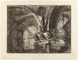 Vězení vynálezů, deska XV: Molo s lampou od Giovanni Battista Piranesi