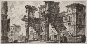 Část Nervaova fóra od Giovanni Battista Piranesi