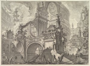 Část velkého velkolepého přístavu, o kterém se zmiňovali staří Římané, kde je objeveno vnitrozemí..., ca. 1749-50. od Giovanni Battista Piranesi