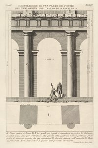 Částečný nárys a půdorys portiku prvního řádu v Divadle Marcella Dimostra..., 1756. od Giovanni Battista Piranesi