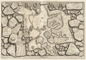 Plán Říma nakreslený se situací všech antických památek od Giovanni Battista Piranesi