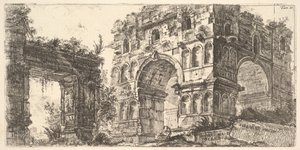 Deska 11: Chrám Januse Tempio di Janus ze série Antichita Romana, ca. 1748. od Giovanni Battista Piranesi