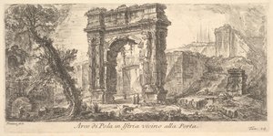 Deska 24: Oblouk Pola na Istrii poblíž brány Arco di Pula na Istrii poblíž Por ..., ca. 1750. od Giovanni Battista Piranesi