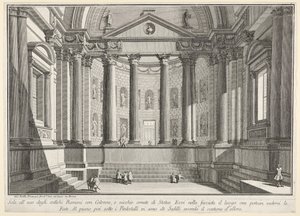 Deska 9: Kolonádová síň podle zvyku starých Římanů a výklenky zdobí..., 1743. od Giovanni Battista Piranesi