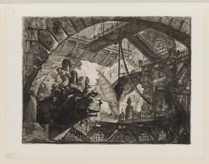 Vězni na vyčnívající plošině od Giovanni Battista Piranesi