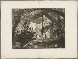 Vězni na projekční plošině, deska 10 z imaginárních věznic od Giovanni Battista Piranesi