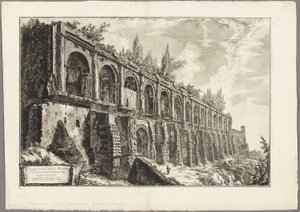 Pozůstatky vily Maecenas v Tivoli, z Pohledy na Řím od Giovanni Battista Piranesi