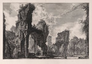 Ruiny Sisto nebo oba z velkého sálu Antoninových lázní (Ruiny Xystus, nebo by to mohlo být z Centrálního sálu Antoninových lázní [Caracallovy lázně]) z Vedute di Roma (Pohledy na Řím) od Giovanni Battista Piranesi