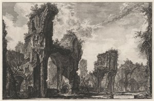 Ruiny Sisto neboli velkého sálu Antoninových lázní od Giovanni Battista Piranesi