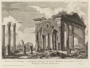 Zříceniny Oktáviina portiku od Giovanni Battista Piranesi