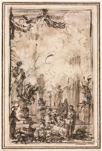 Obětní oběť v chrámu, po roce 1750. od Giovanni Battista Piranesi