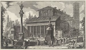 Sint-Laurens buiten de Muren te Rome Pohled na baziliku S. Lorenzo za hradbami (titul na objektu) Gezichten op Rome (název série) Pohledy na Řím navržený a vyrytý architektem Giambattista Piranesi Ve (nez) iano (název série) od Giovanni Battista Piranesi