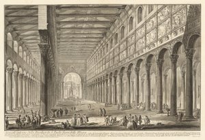 Vnitřní pohled na baziliku svatého Pavla za hradbami od Giovanni Battista Piranesi