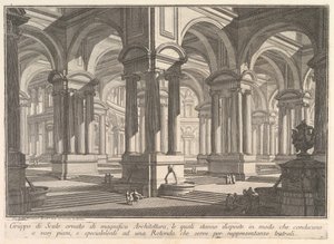 Schodiště zdobí velkolepá architektura. . . Skupina schodů zdobená magnif ..., ca. 1750. od Giovanni Battista Piranesi