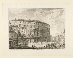 Divadlo Marcellus (Theater of Marcellus), z Pohledy na Řím od Giovanni-Battista Piranesi