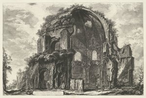 Tempel van Minerva Medica te Rome Pohled na osmiúhelníkový chrám Minervy Medica (název na objektu) Gezichten op Rome (název série) Pohledy na Řím navržený a vyrytý architektem Giambattista Piranesi Ve (nez) iano (název série) od Giovanni Battista Piranesi