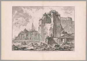 Temple of Sol and Luna..., from Views of Rome (Chrámy Slunce a Měsíce, nebo jako jiné, Isis a Serapis, z pohledů na Řím) od Giovanni Battista Piranesi