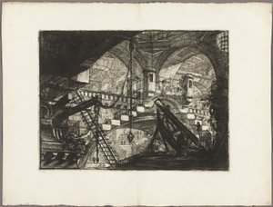 The Arch with a Shell Ornament, plate 11 from Imaginary Prisons od Giovanni Battista Piranesi
