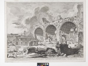 Konstantinova bazilika (lept a rytina) od Giovanni Battista Piranesi
