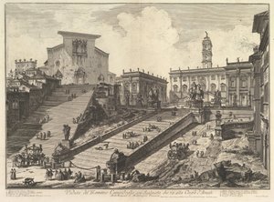 Kapitol a schody S. Maria in Aracoeli Pohled na římské Camipidoglio s ..., ca. 1775. od Giovanni Battista Piranesi