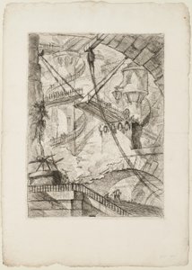 Padací most, deska 7 z imaginárních věznic od Giovanni Battista Piranesi