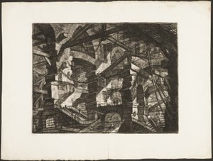 Gotický oblouk, deska 14 z imaginárních věznic od Giovanni Battista Piranesi