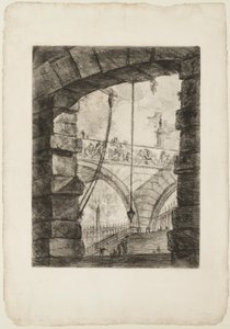 Grand Piazza, deska 4 z imaginárních věznic od Giovanni Battista Piranesi