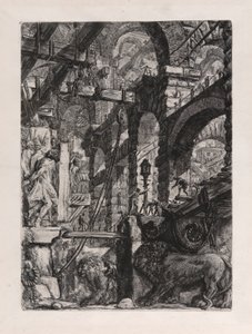 Lví basreliéfy, deska 5 od Carceri d od Giovanni Battista Piranesi