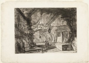 Der Pier mit Ketten, Platte 16 aus Imaginäre Gefängnisse von Giovanni-Battista Piranesi